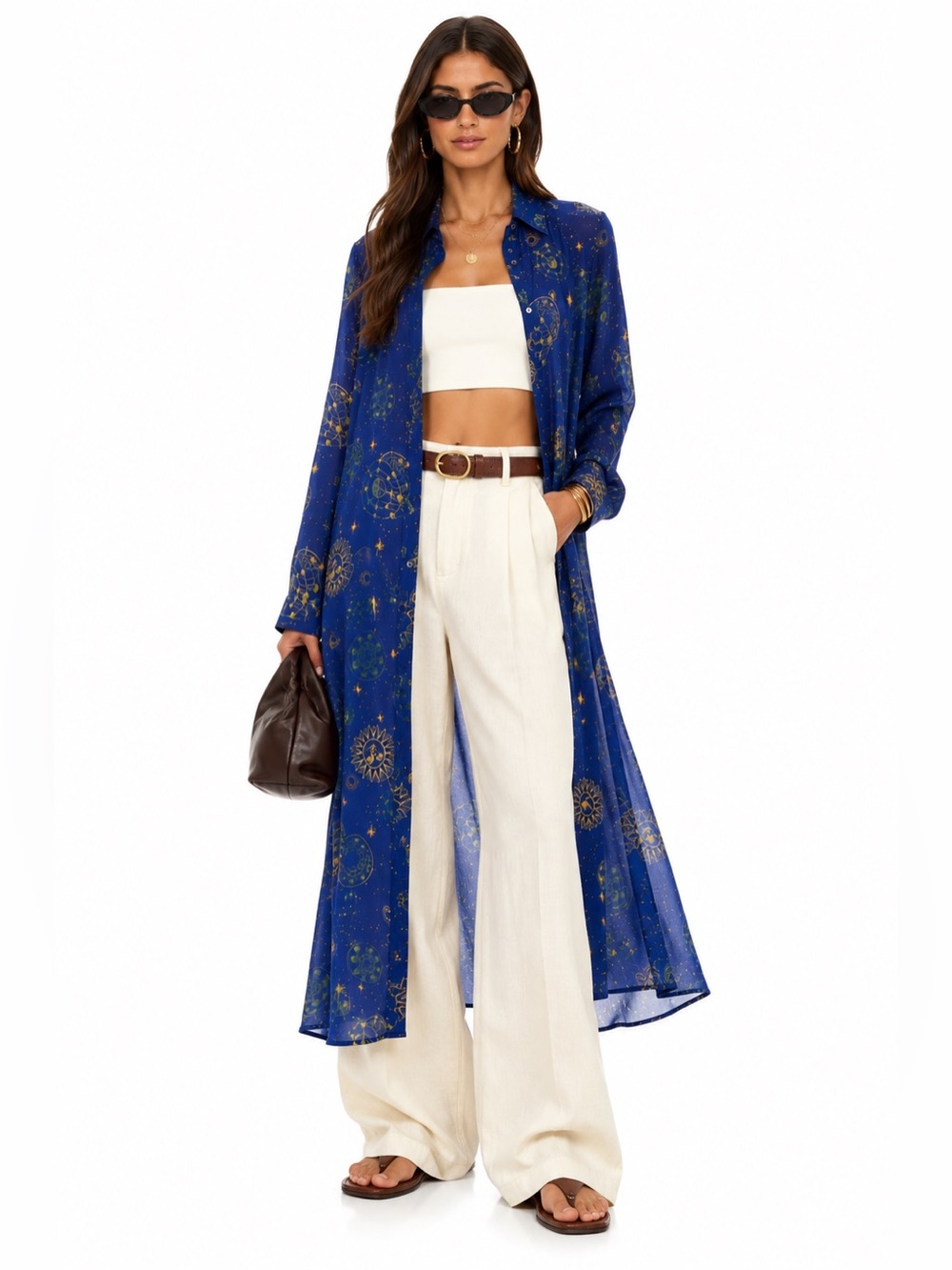 We Are Leone Silk Astrology Celestial Print Dress XS